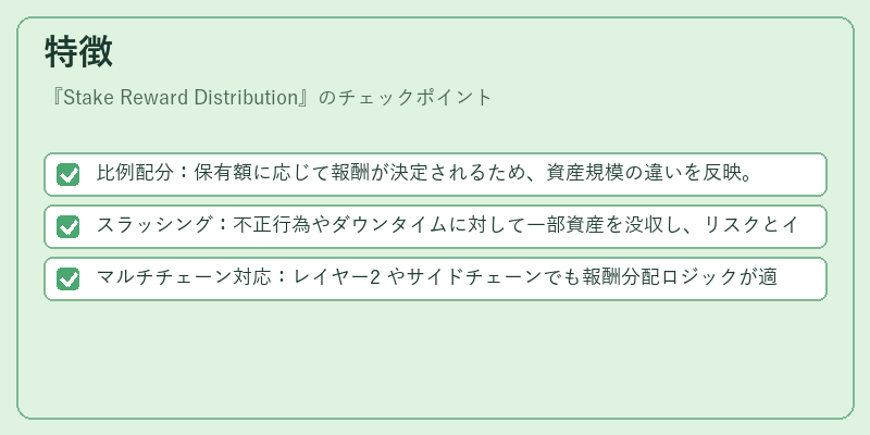 特徴（Stake Reward Distribution）の図解
