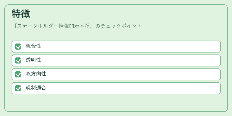 特徴（ステークホルダー情報開示基準）の図解