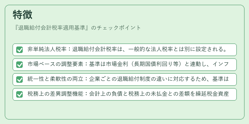 特徴(退職給付会計税率適用基準)の図解