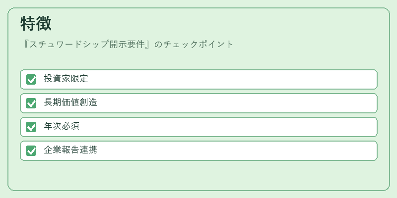 特徴（スチュワードシップ開示要件）の図解