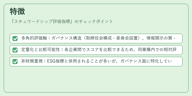 特徴(スチュワードシップ評価指標)の図解