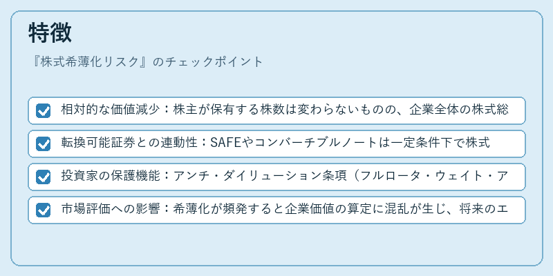 特徴（株式希薄化リスク）の図解