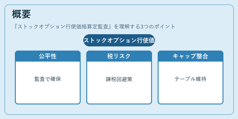 概要（ストックオプション行使価格算定監査）の図解