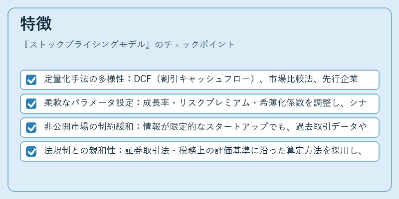 特徴（ストックプライシングモデル）の図解