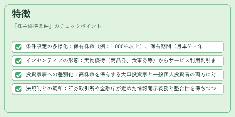 特徴(株主優待条件)の図解