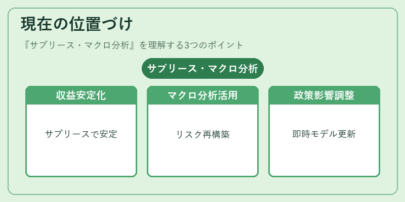 現在の位置づけ（サブリース・マクロ分析）の図解
