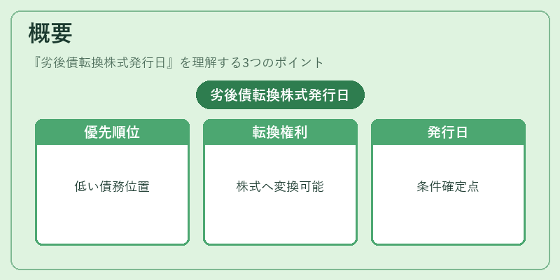 概要（劣後債転換株式発行日）の図解