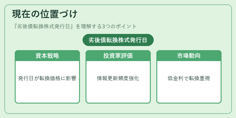 現在の位置づけ（劣後債転換株式発行日）の図解