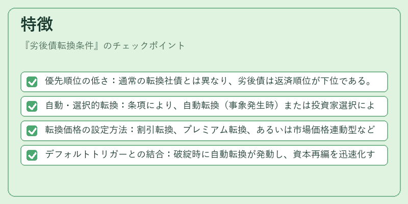 特徴（劣後債転換条件）の図解