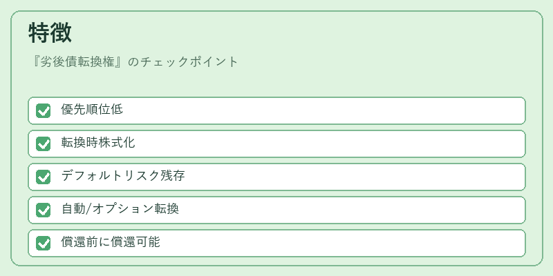 特徴（劣後債転換権）の図解