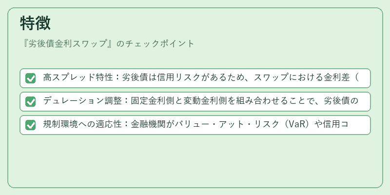 特徴（劣後債金利スワップ）の図解