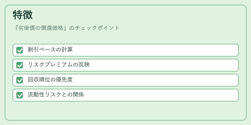 特徴（劣後債の償還価格）の図解