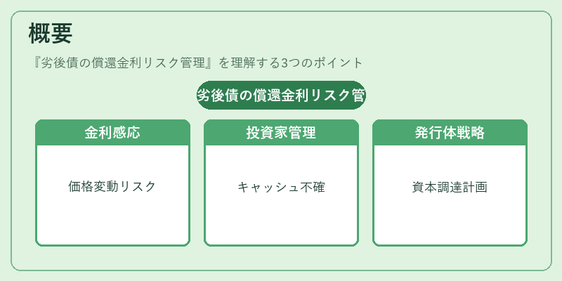 概要（劣後債の償還金利リスク管理）の図解