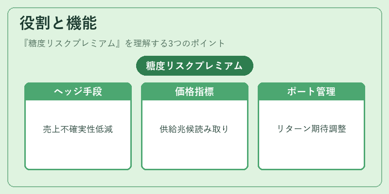 役割と機能（糖度リスクプレミアム）の図解