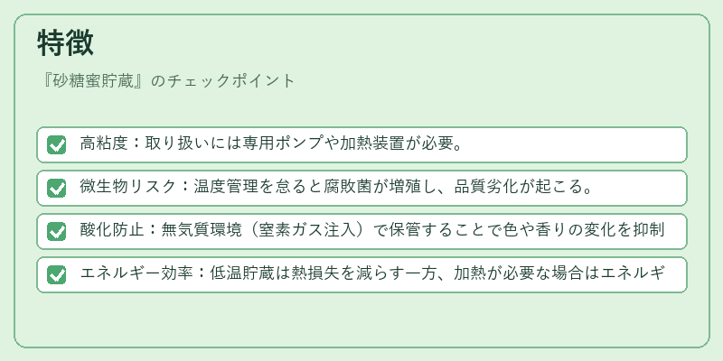 特徴(砂糖蜜貯蔵)の図解