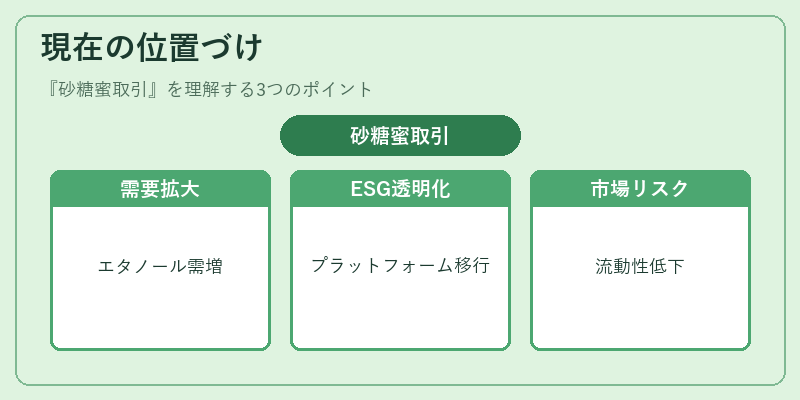 現在の位置づけ(砂糖蜜取引)の図解