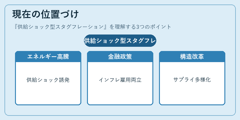 現在の位置づけ（供給ショック型スタグフレーション）の図解