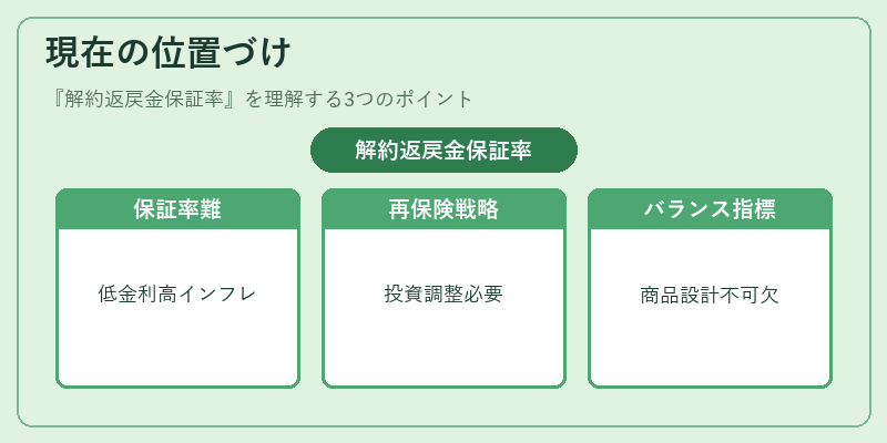 現在の位置づけ(解約返戻金保証率)の図解