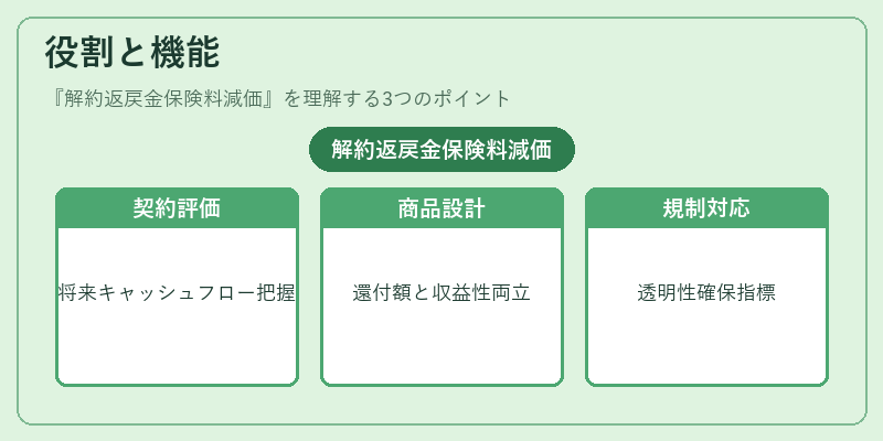 役割と機能(解約返戻金保険料減価)の図解