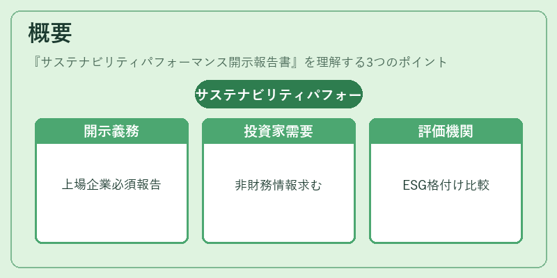 概要（サステナビリティパフォーマンス開示報告書）の図解