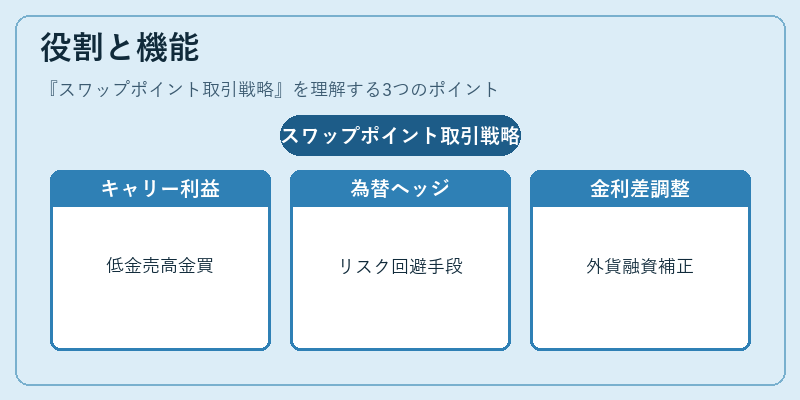 役割と機能（スワップポイント取引戦略）の図解