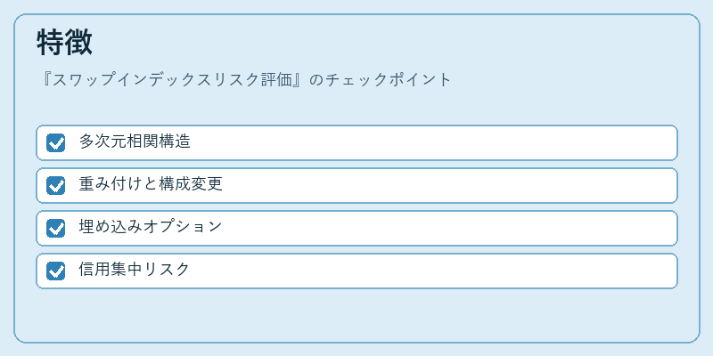 特徴（スワップインデックスリスク評価）の図解