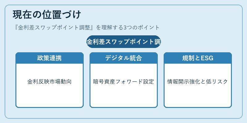 現在の位置づけ（金利差スワップポイント調整）の図解