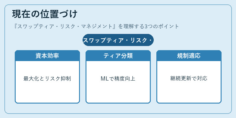 現在の位置づけ（スワップティア・リスク・マネジメント）の図解