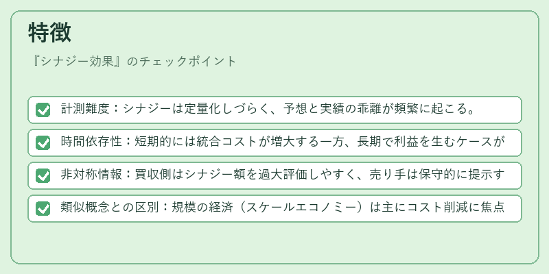 特徴（シナジー効果）の図解