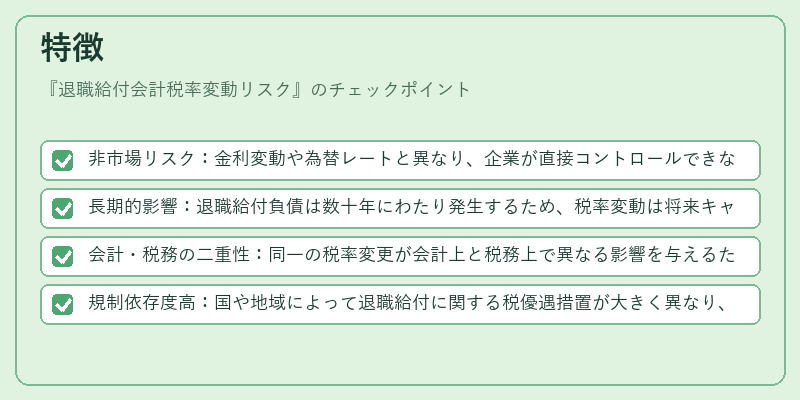 特徴（退職給付会計税率変動リスク）の図解