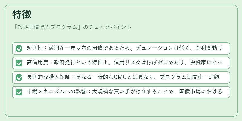特徴（短期国債購入プログラム）の図解