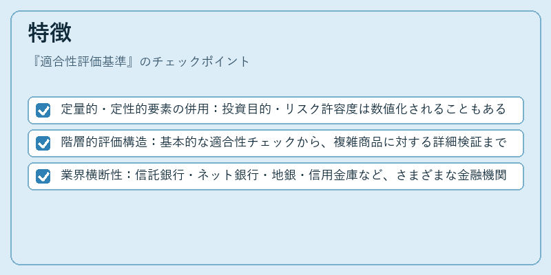 特徴(適合性評価基準)の図解