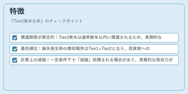 特徴（Tier2資本比率）の図解