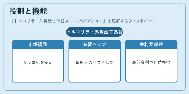 役割と機能（トルコリラ・外貨建て為替スワップポジション）の図解