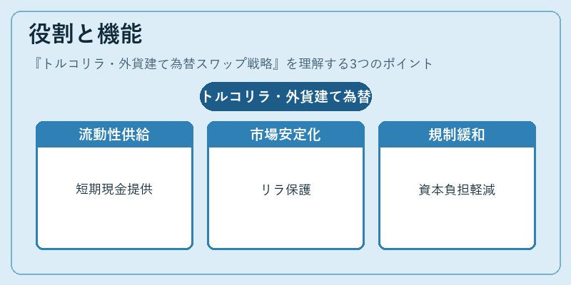 役割と機能（トルコリラ・外貨建て為替スワップ戦略）の図解