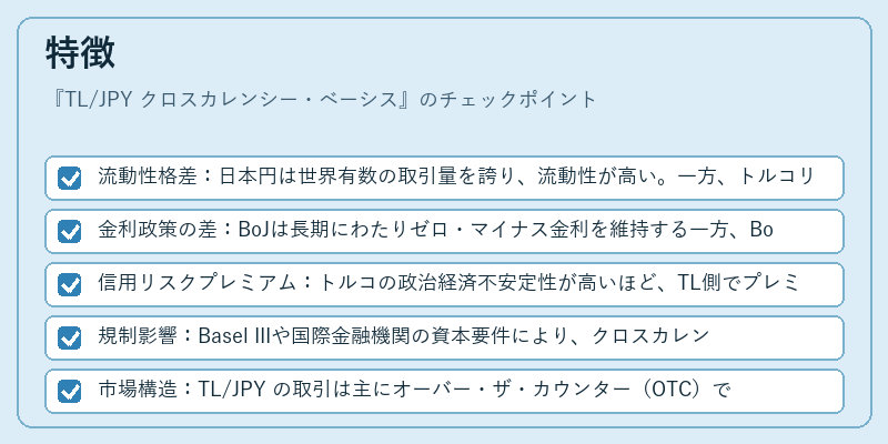 特徴（TL/JPY クロスカレンシー・ベーシス）の図解