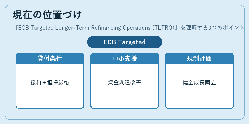 現在の位置づけ（ECB Targeted Longer‑Term Refinancing Operations (TLTRO)）の図解