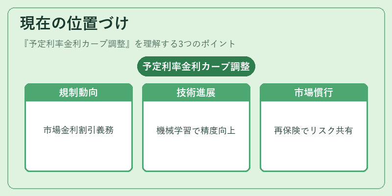 現在の位置づけ（予定利率金利カーブ調整）の図解