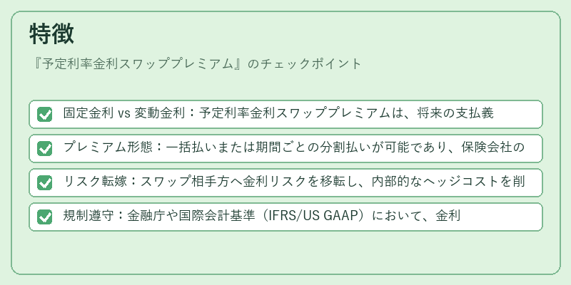 特徴（予定利率金利スワッププレミアム）の図解