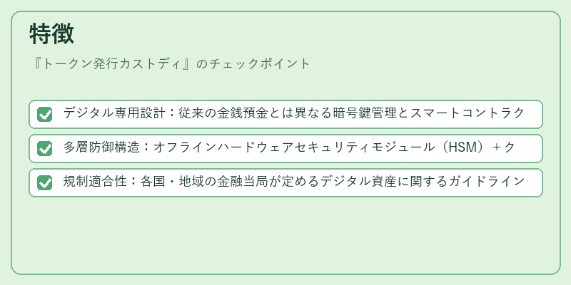 特徴（トークン発行カストディ）の図解