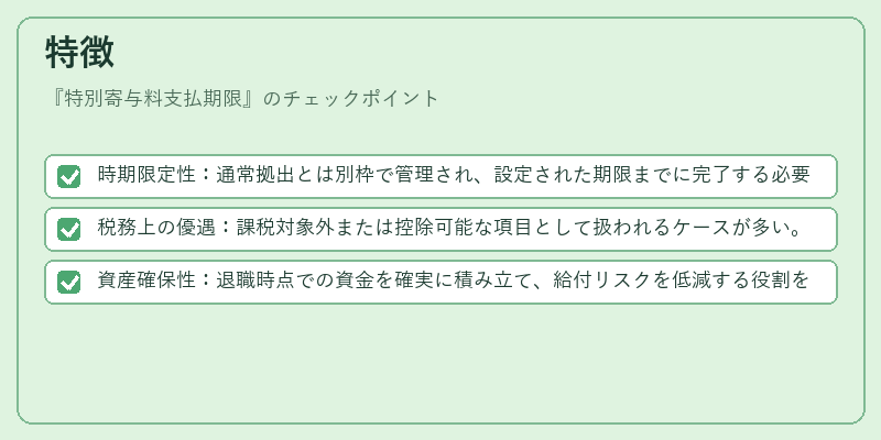 特徴（特別寄与料支払期限）の図解