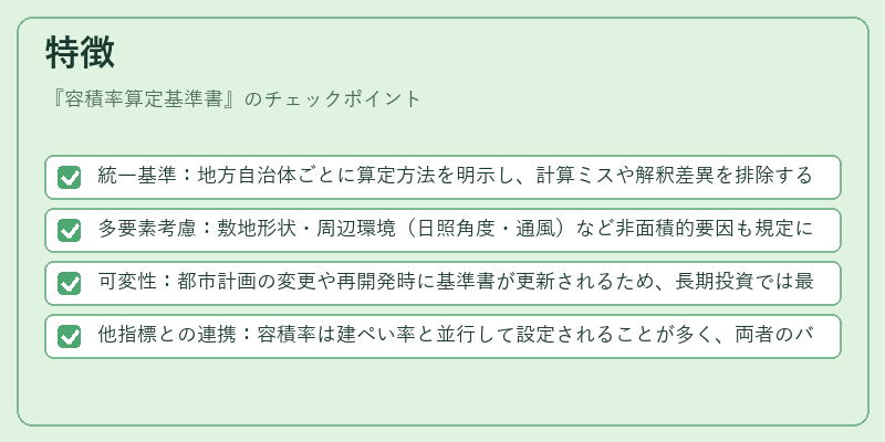 特徴（容積率算定基準書）の図解