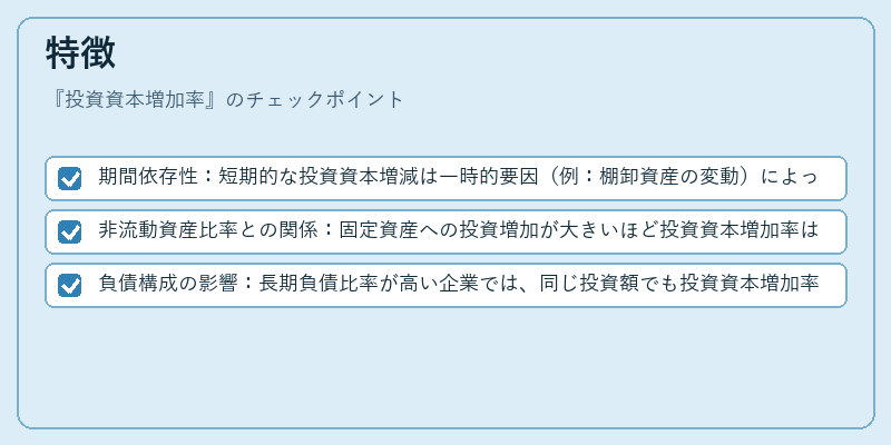 特徴（投資資本増加率）の図解