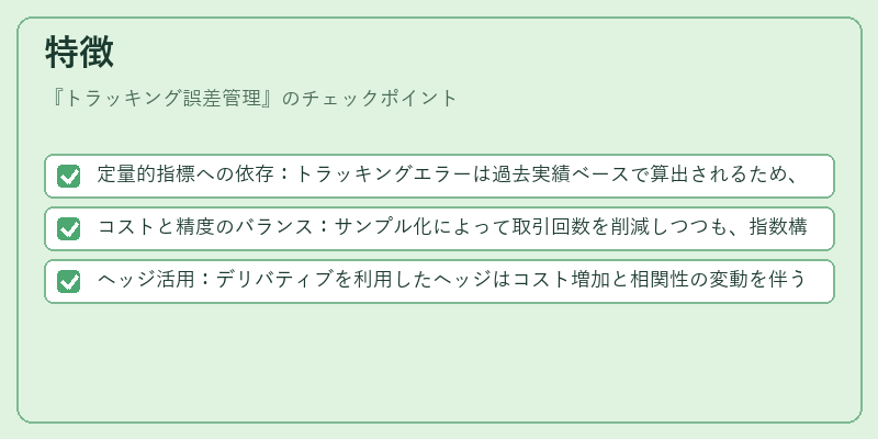 特徴（トラッキング誤差管理）の図解