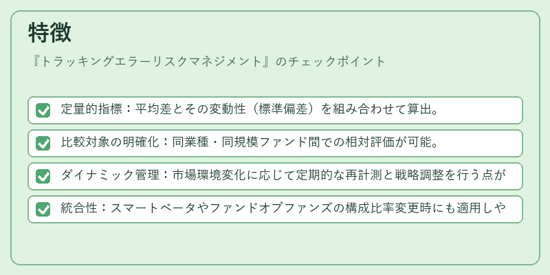 特徴（トラッキングエラーリスクマネジメント）の図解