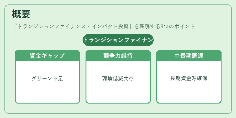 概要（トランジションファイナンス・インパクト投資）の図解