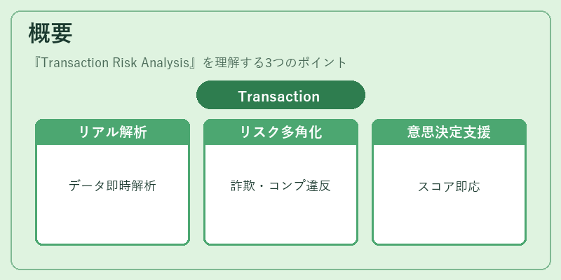 概要（Transaction Risk Analysis）の図解