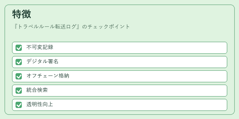 特徴(トラベルルール転送ログ)の図解