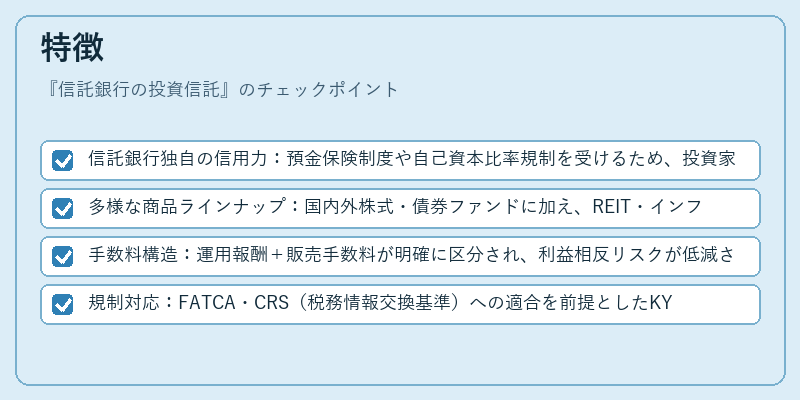 特徴(信託銀行の投資信託)の図解