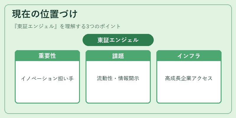 現在の位置づけ（東証エンジェル）の図解